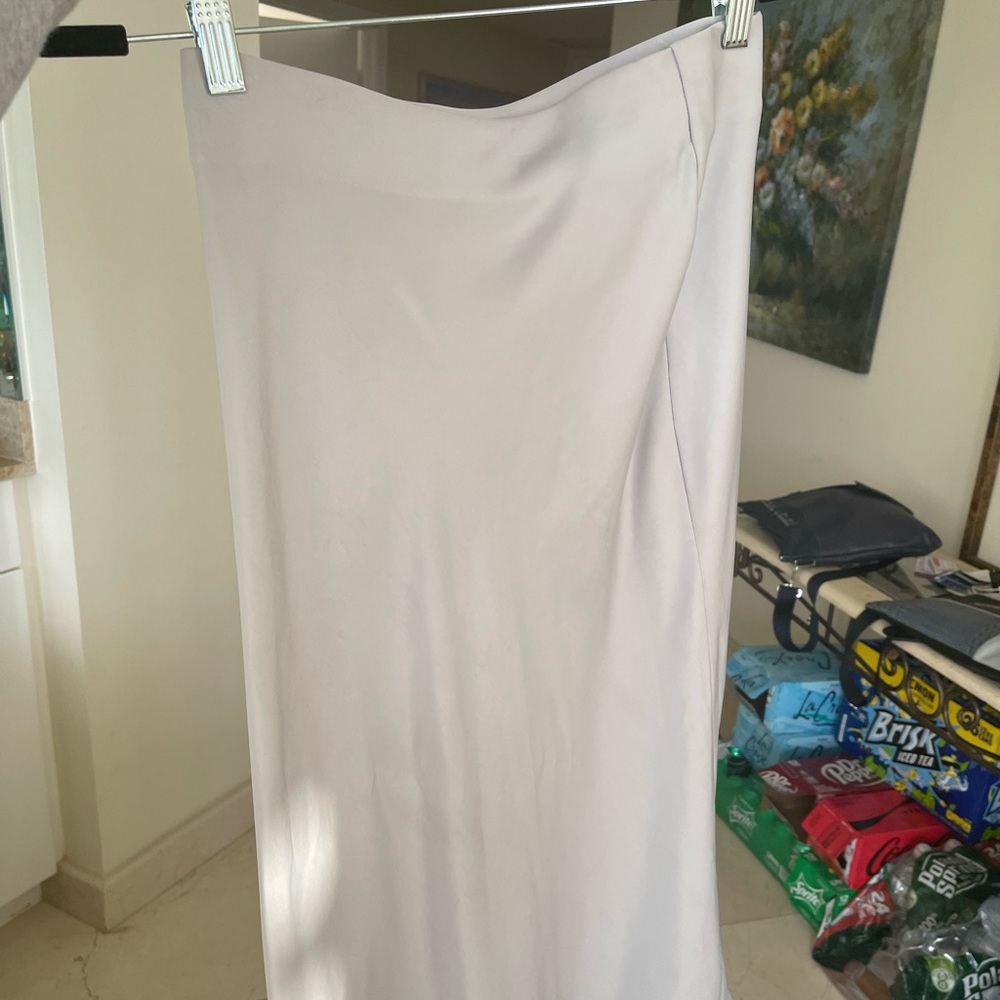 Banana republic silk slip skirt midi length color light blue/grey